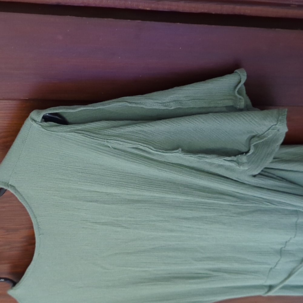 Lulus Light Sage Green Full Length Occasion Event Evening Wrap Maxi Dress SZ L - Picture 8 of 9